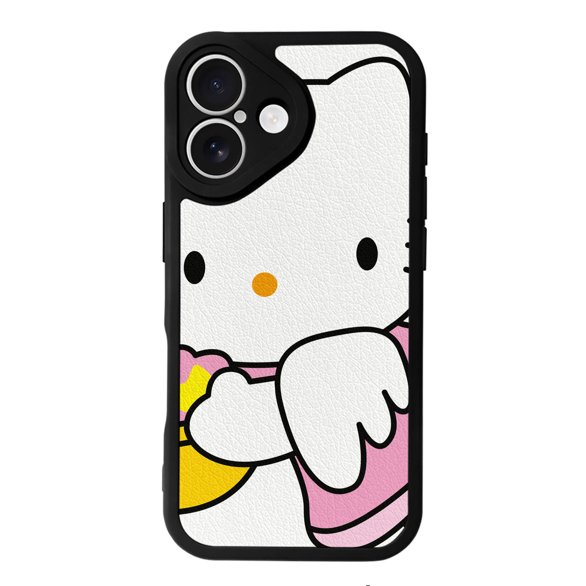 （画像用） Hello Kitty ハローキティ 【iPhone 16シリーズ対応】シリコンスマホケース（レザー調） 材質：シリコン